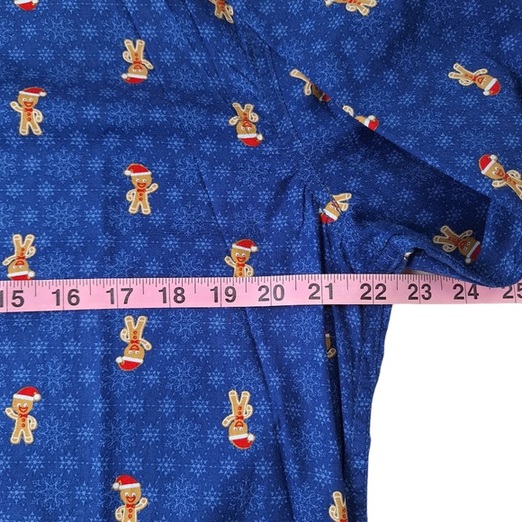 Drill Clothing Co. Large Blue Gingerbread Collared Button Down Long Sleeve Shirt - Picture 11 of 16